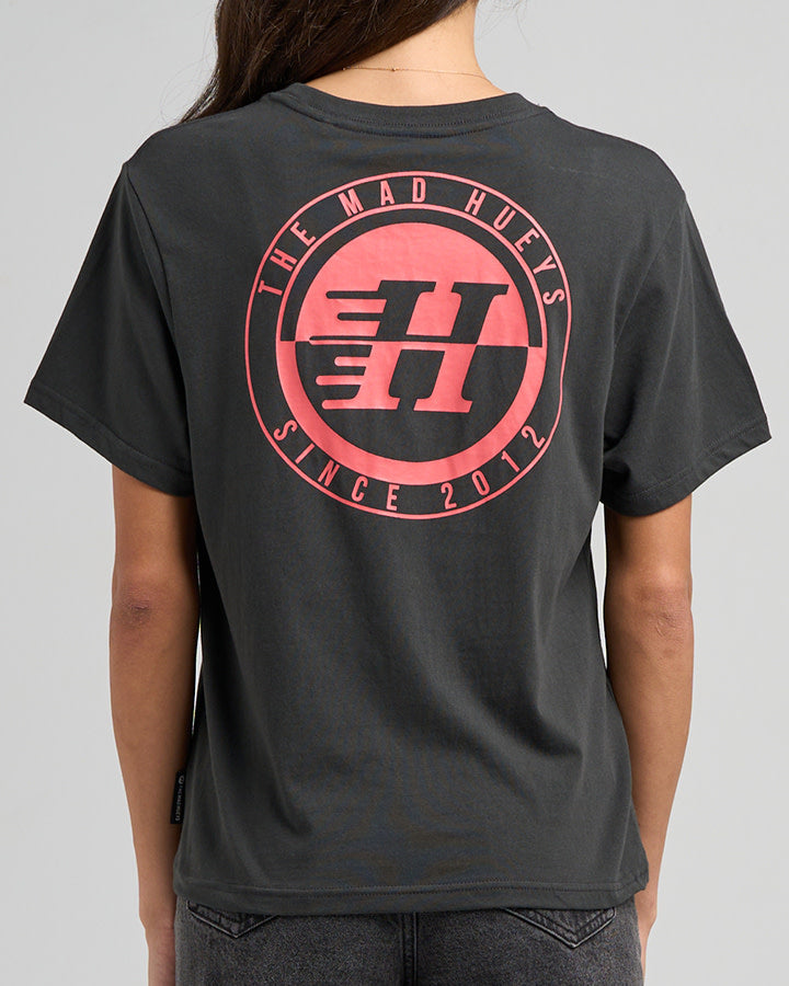 The Mad Hueys | H Series Split | Womens SS Tee - Vintage Black