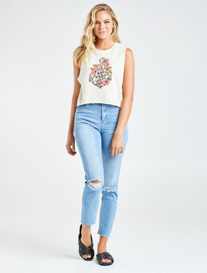 Women's Hibiscus Anchor Crop Muscle
