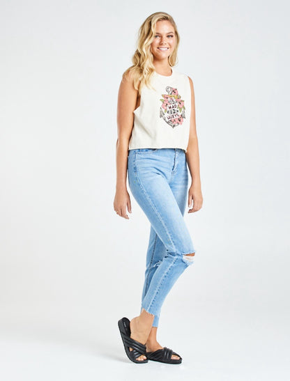 Women's Hibiscus Anchor Crop Muscle