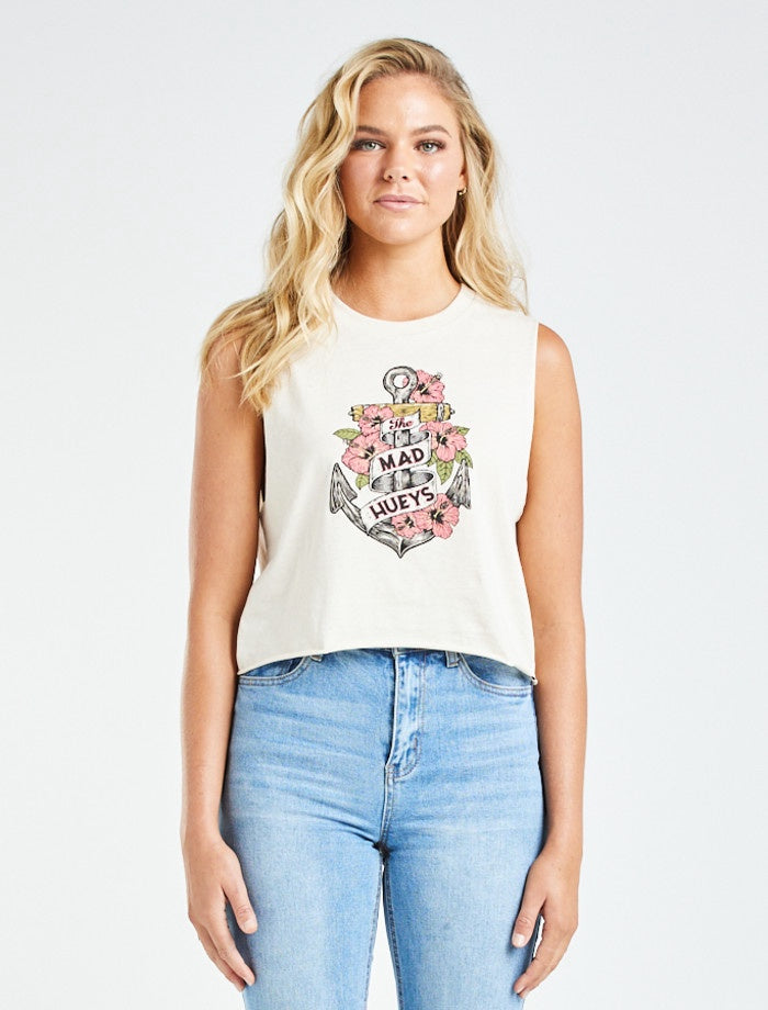 Women's Hibiscus Anchor Crop Muscle