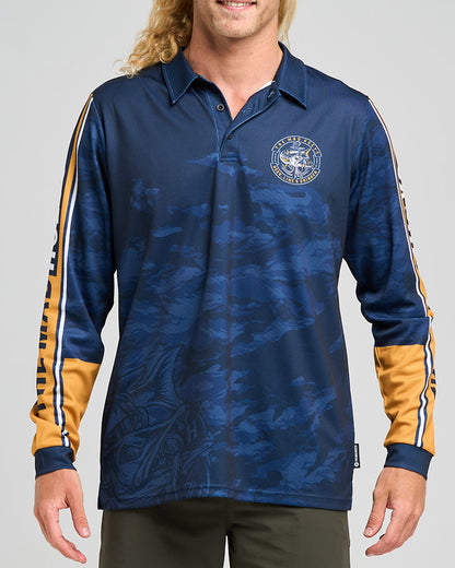 Hooked Cuda UPF 50+ Fishing Jersey - Navy