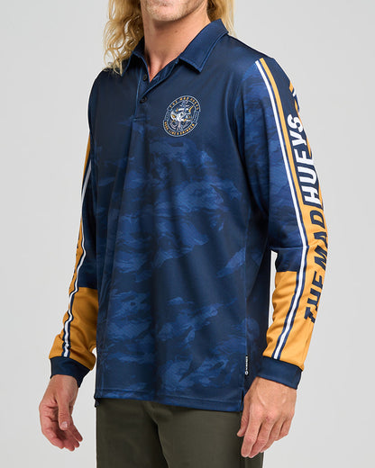 Hooked Cuda UPF 50+ Fishing Jersey - Navy
