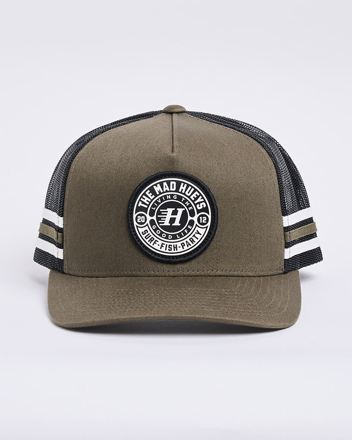 Hueys Good Life Twill Trucker Cap - Olive