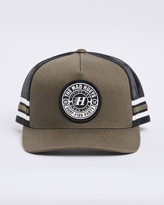 Hueys Good Life Twill Trucker Cap - Olive