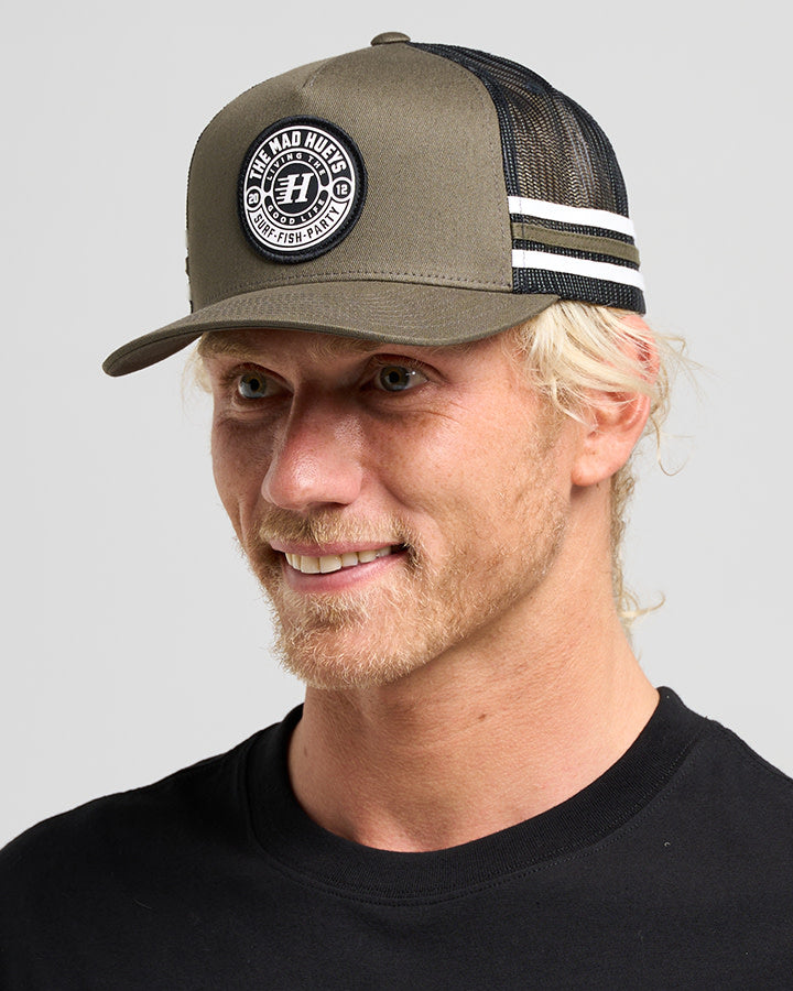 Hueys Good Life Twill Trucker Cap - Olive