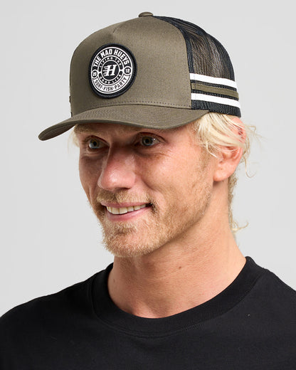 Hueys Good Life Twill Trucker Cap - Olive