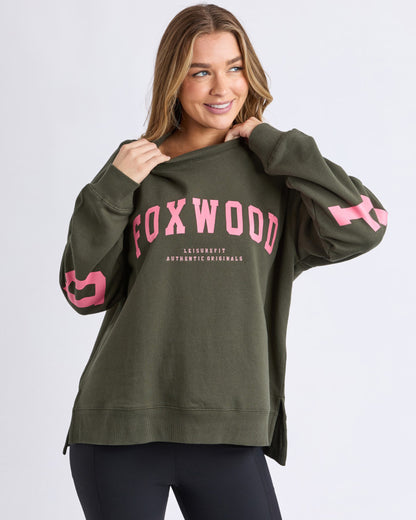 Interval Crew - Dark Khaki/Coral