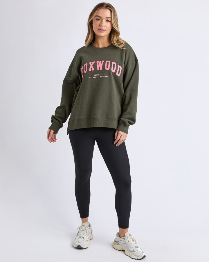 Interval Crew - Dark Khaki/Coral