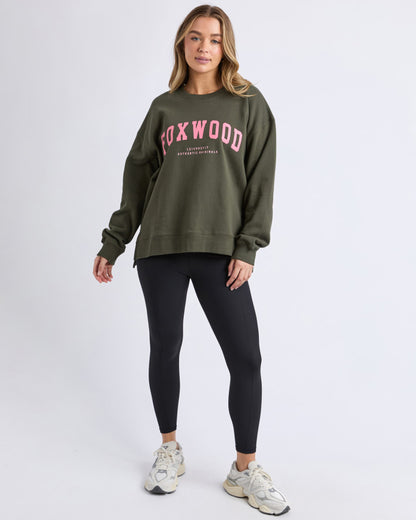 Interval Crew - Dark Khaki/Coral