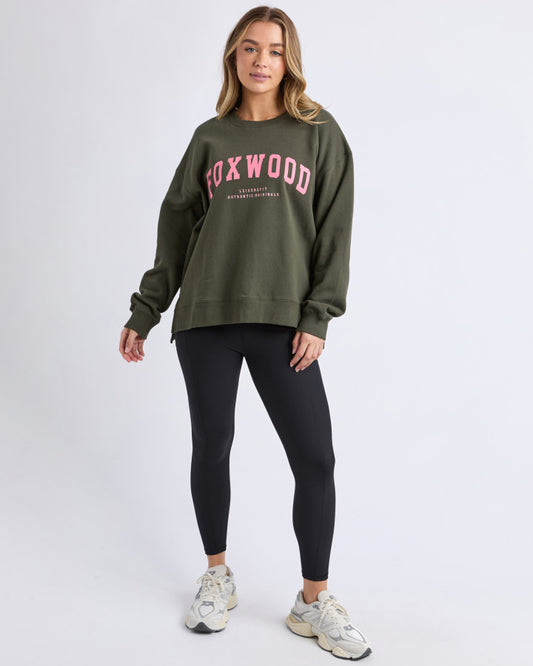 Interval Crew - Dark Khaki/Coral