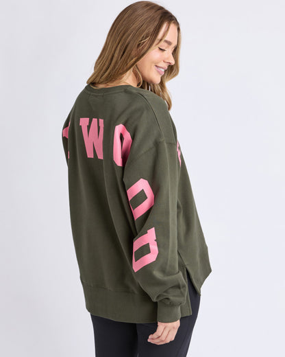 Interval Crew - Dark Khaki/Coral