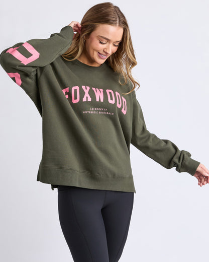 Interval Crew - Dark Khaki/Coral