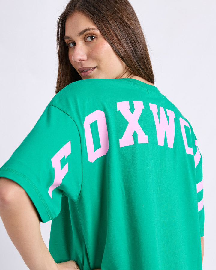 Foxwood Interval Tee - Bright Green/Pink