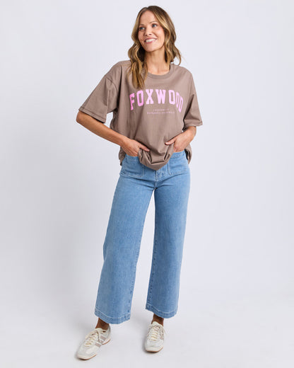 Foxwood Interval Tee - Brown/Bright Pink