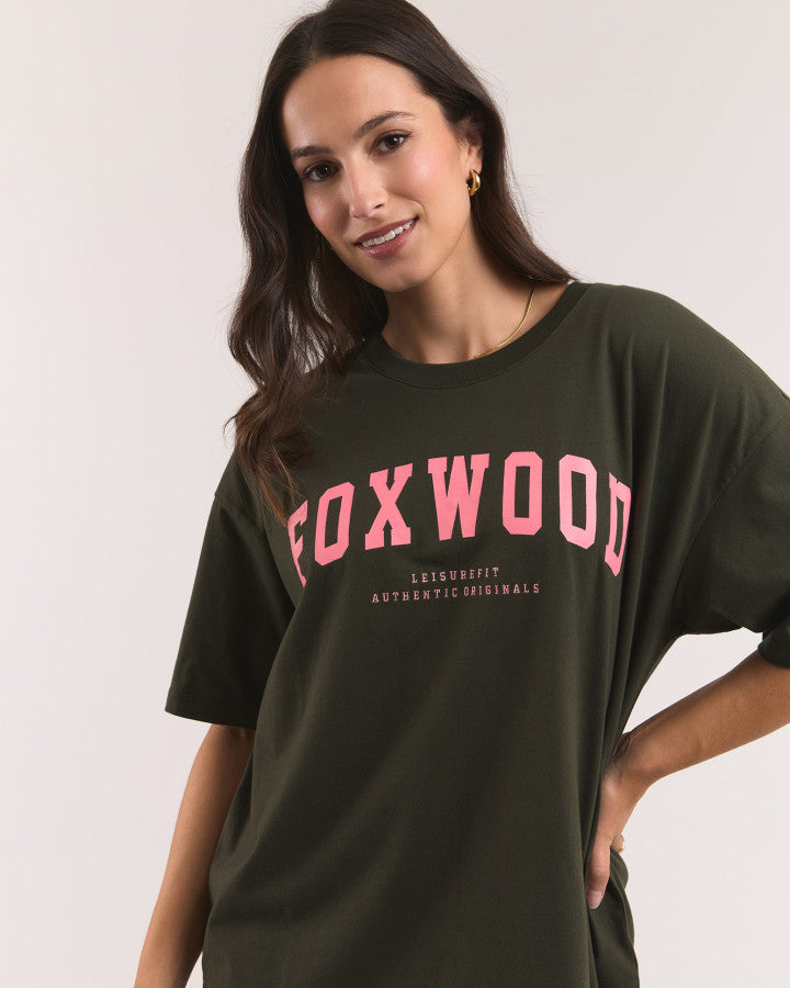 Foxwood Interval Tee - Khaki/Coral