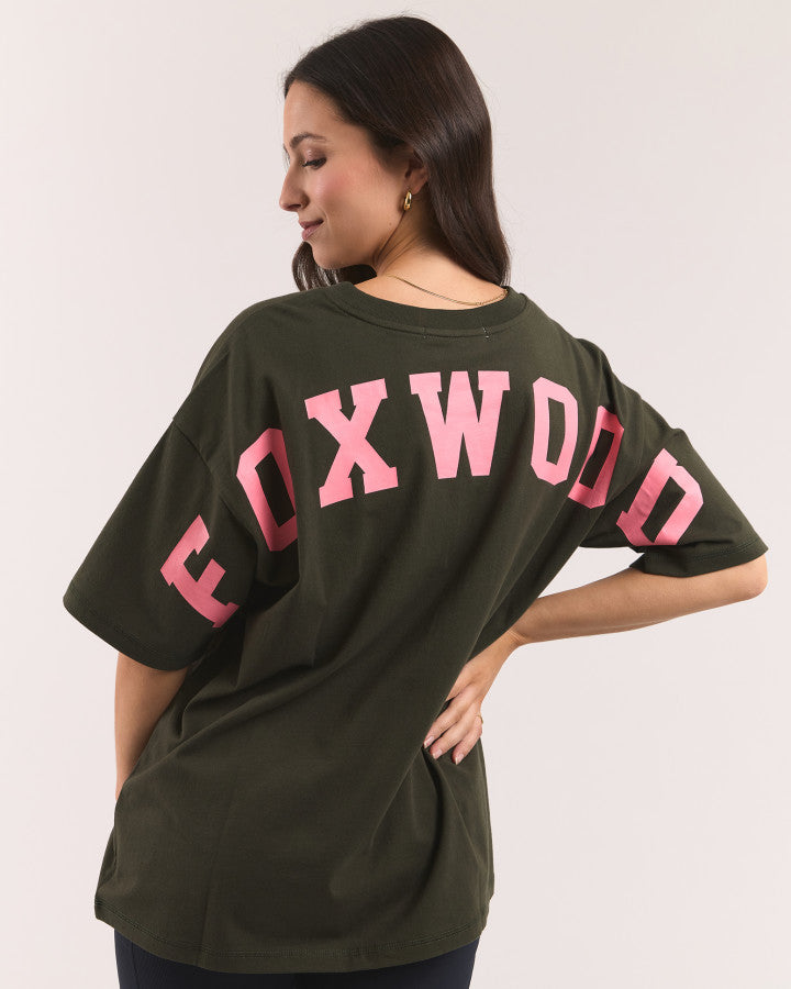 Foxwood Interval Tee - Khaki/Coral