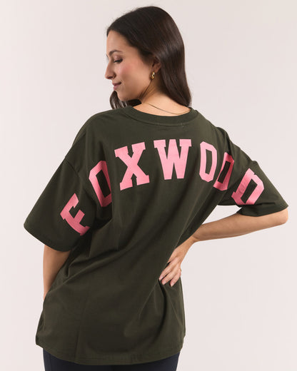 Foxwood Interval Tee - Khaki/Coral