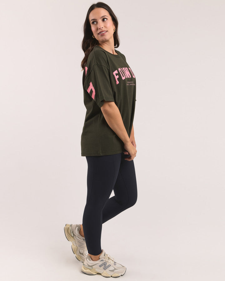 Foxwood Interval Tee - Khaki/Coral