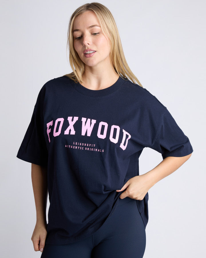 Foxwood Interval Tee - Navy/Pink