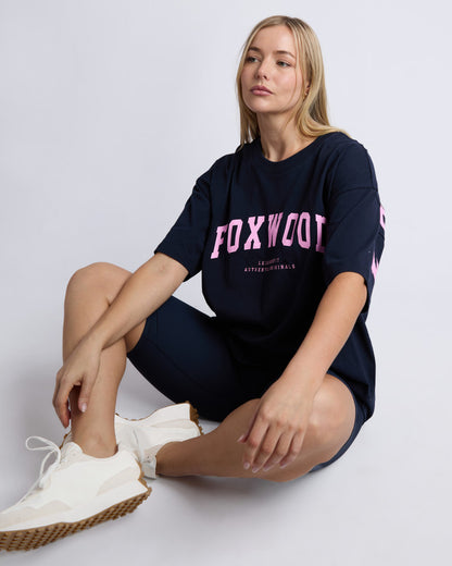 Foxwood Interval Tee - Navy/Pink
