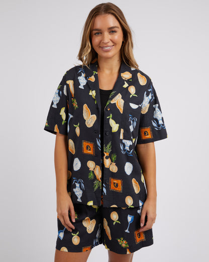 Italian Summer Shirt - Black Print
