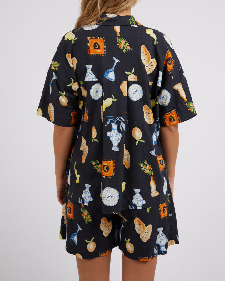 Italian Summer Shirt - Black Print
