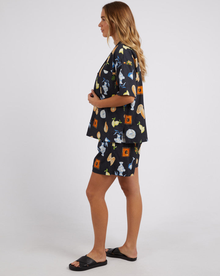 Italian Summer Shirt - Black Print