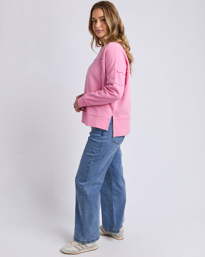 Jayne Throw on Fleece - Sea Pink