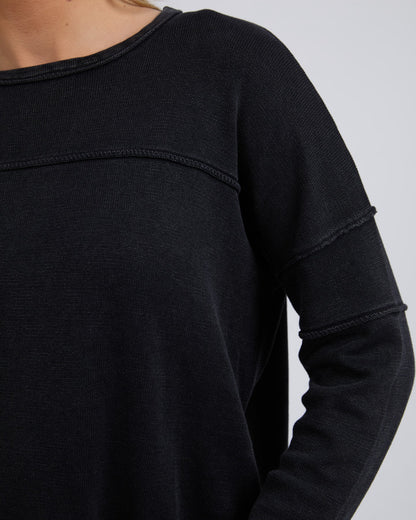 Jayne Throw on Knit - Black