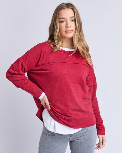 Jayne Throw on Top - Rhubarb Red
