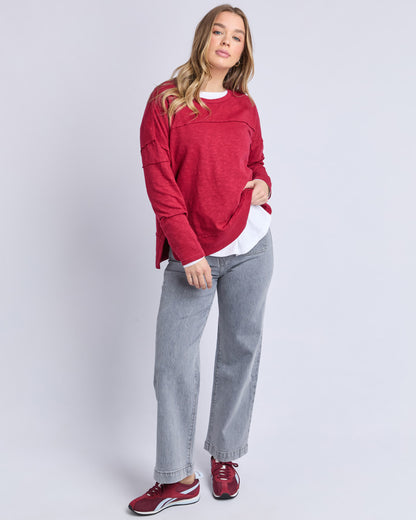 Jayne Throw on Top - Rhubarb Red