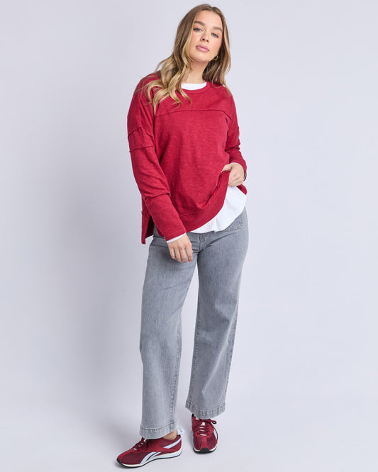 Jayne Throw on Top - Rhubarb Red