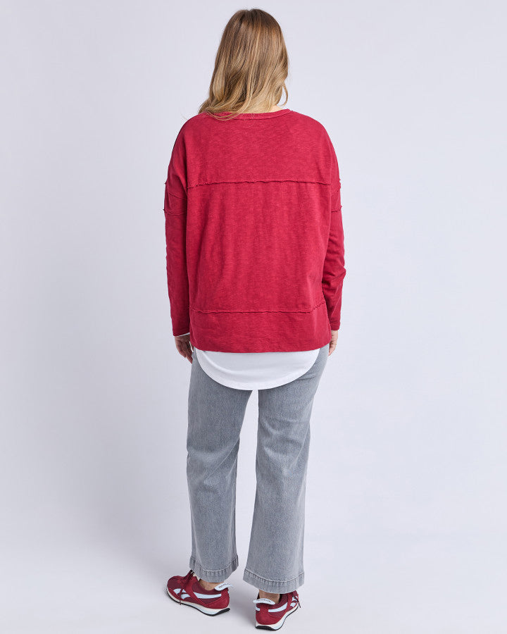 Jayne Throw on Top - Rhubarb Red
