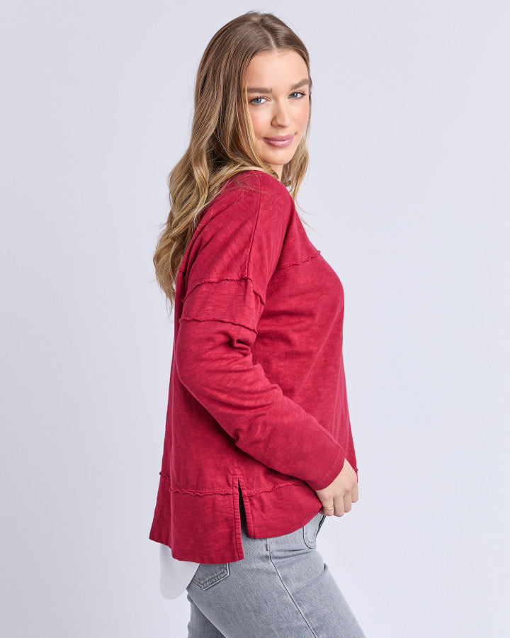 Jayne Throw on Top - Rhubarb Red