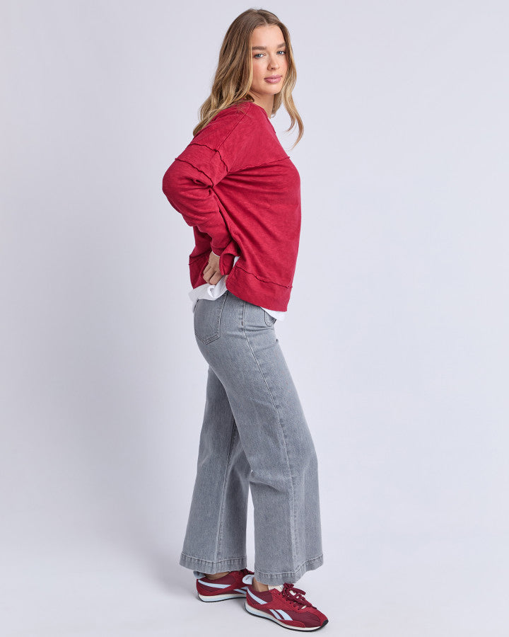 Jayne Throw on Top - Rhubarb Red