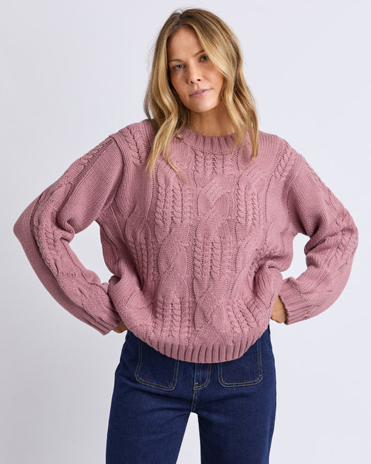 Josie Crew Knit - Dusty Rose