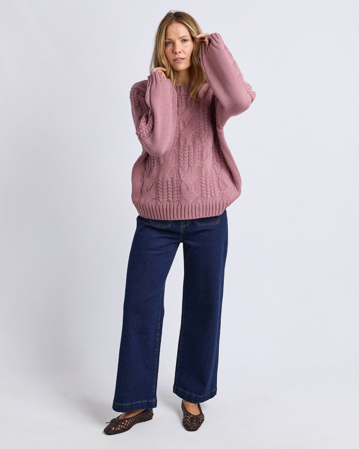 Josie Crew Knit - Dusty Rose