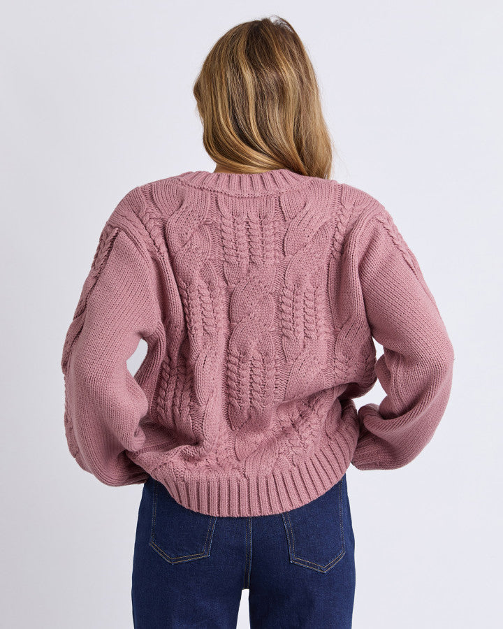 Josie Crew Knit - Dusty Rose