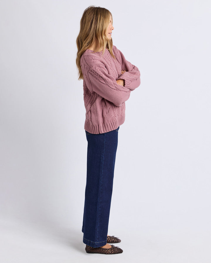 Josie Crew Knit - Dusty Rose