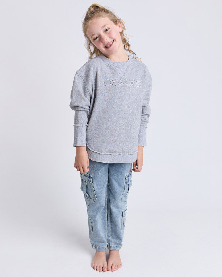 Kids Simplified Crew - Grey Marle