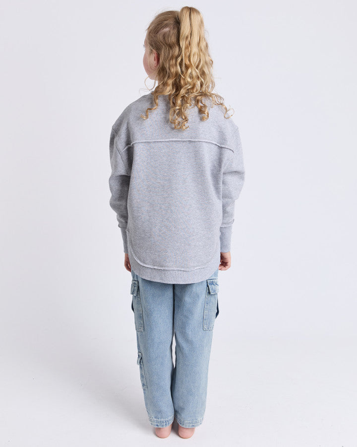 Kids Simplified Crew - Grey Marle