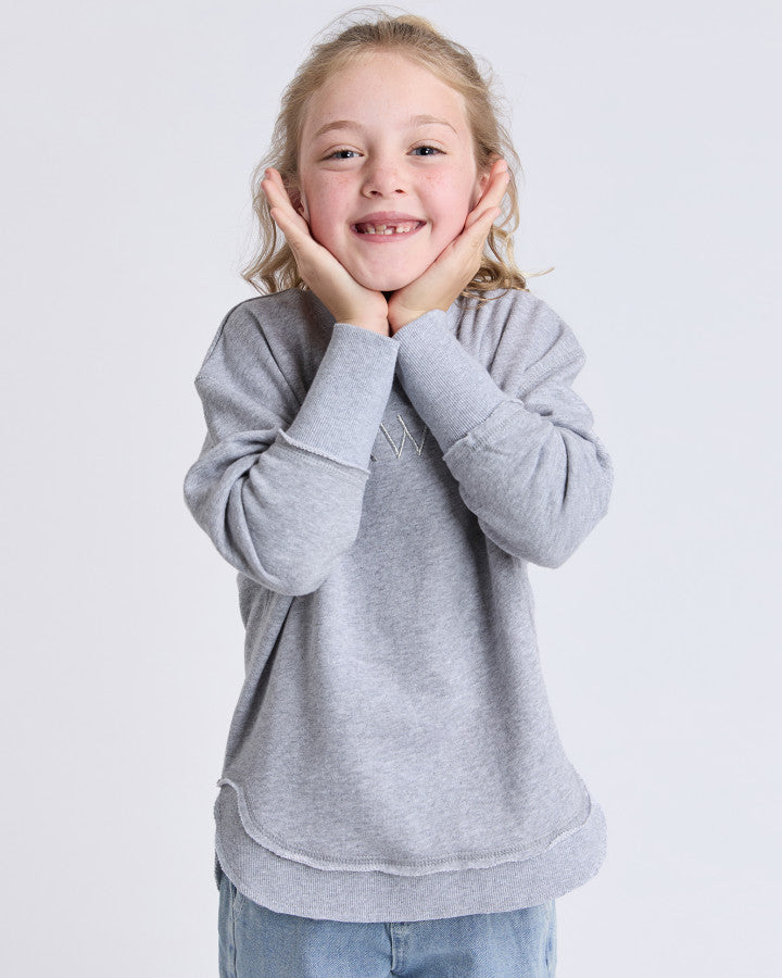 Kids Simplified Crew - Grey Marle