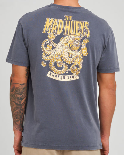 Kraken Tins | SS Tee - Petrol Blue Washed