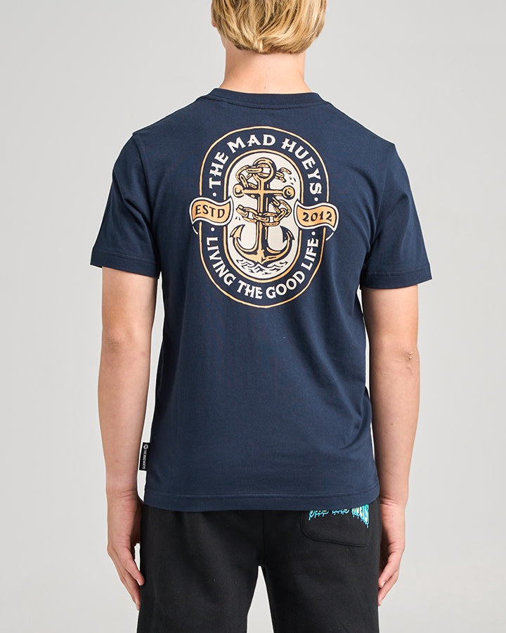 Youth Living Anchor SS Tee - Navy