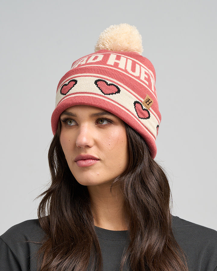 Love Hueys - Womens Relaxed Beanie - Dusty Rose
