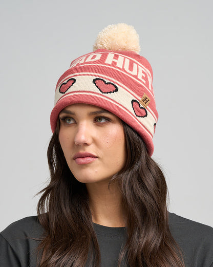 Love Hueys - Womens Relaxed Beanie - Dusty Rose