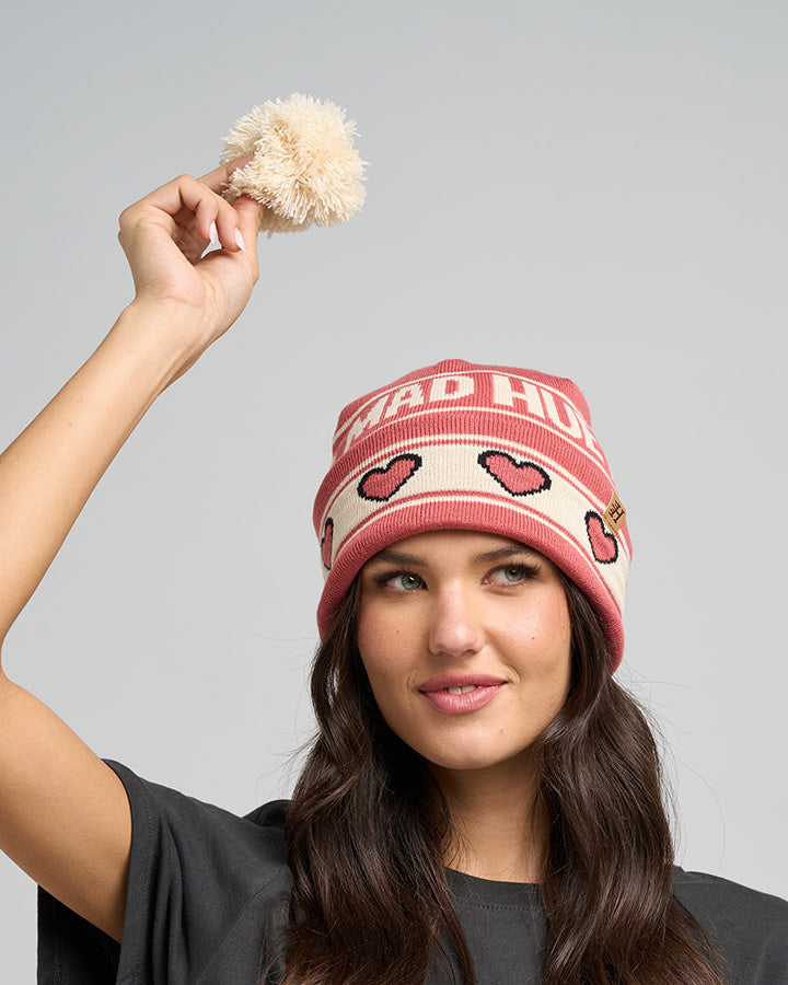 Love Hueys - Womens Relaxed Beanie - Dusty Rose
