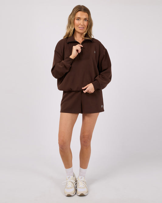 Luxe Active 1/4 Zip - Brown