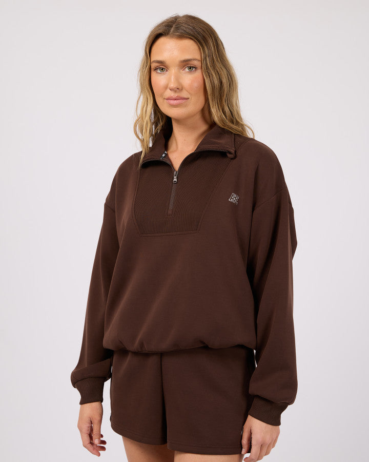 Luxe Active 1/4 Zip - Brown
