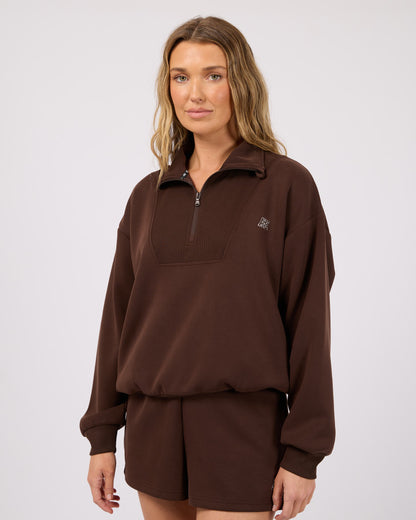 Luxe Active 1/4 Zip - Brown